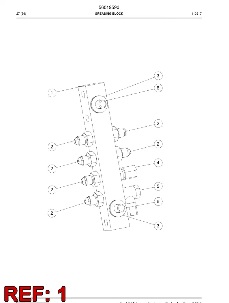 02835780 028 357 80 Block, Greasing - Sandvik Technical Drawing
