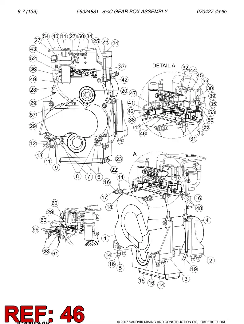 02853700 028 537 00 Hydraulic hose - Sandvik Technical Drawing
