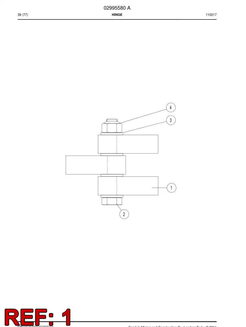 02863890 028 638 90 Hinge - Sandvik Technical Drawing