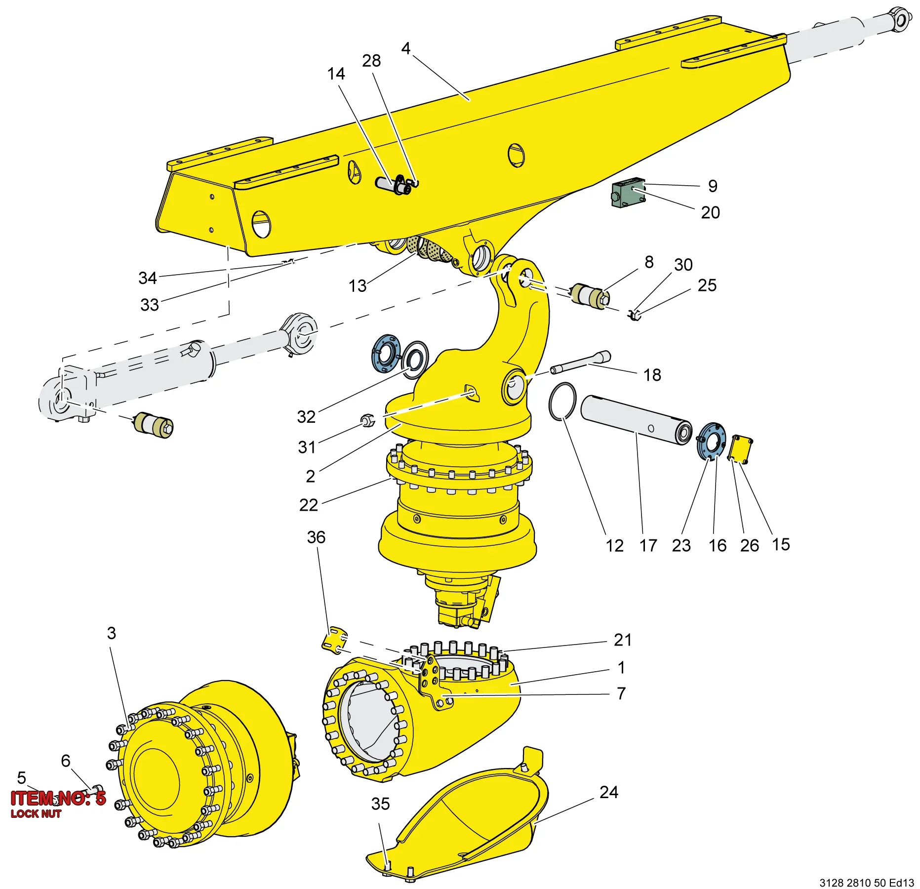 0291 1128 42 LOCK NUT - Technical Drawing