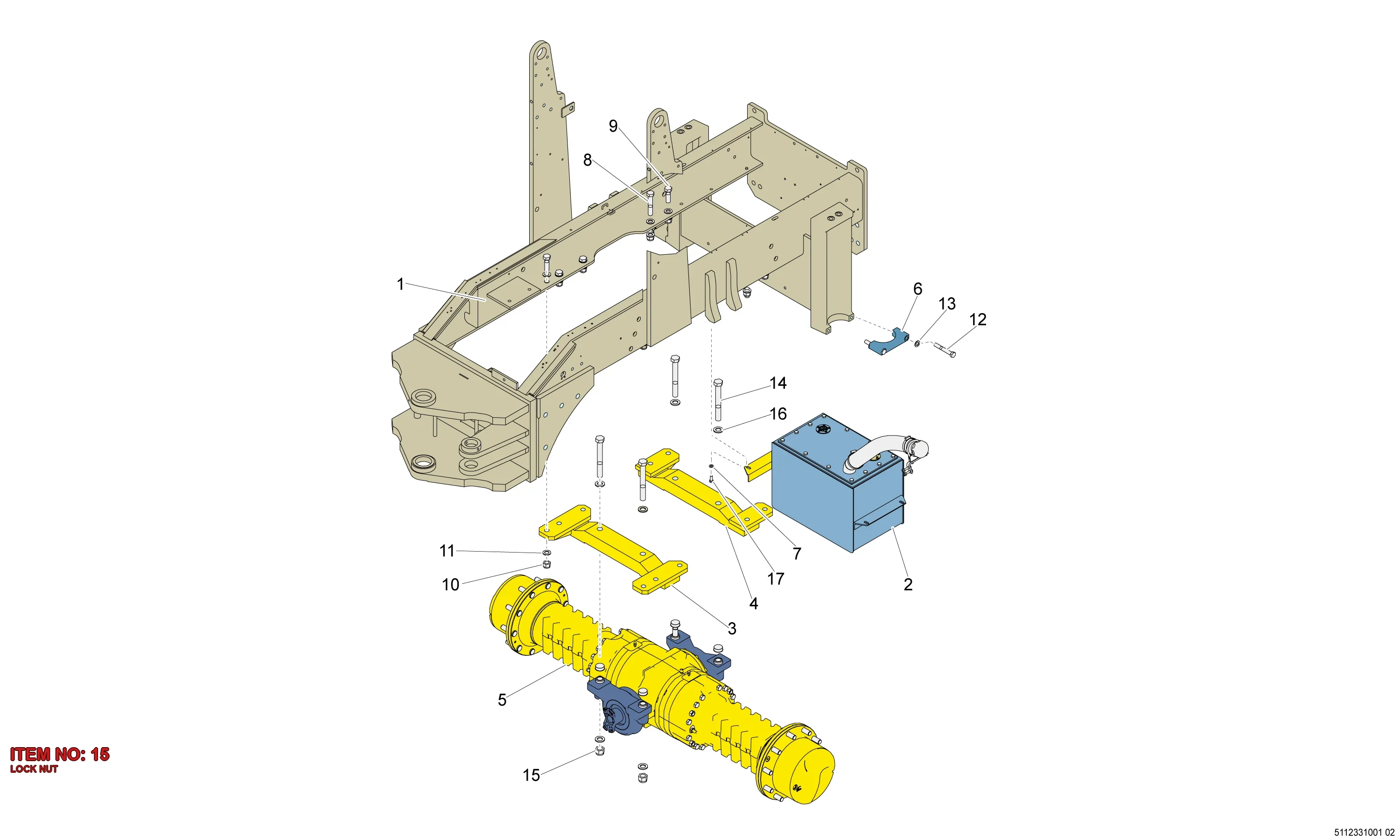 0291 1128 44 LOCK NUT - Technical Drawing