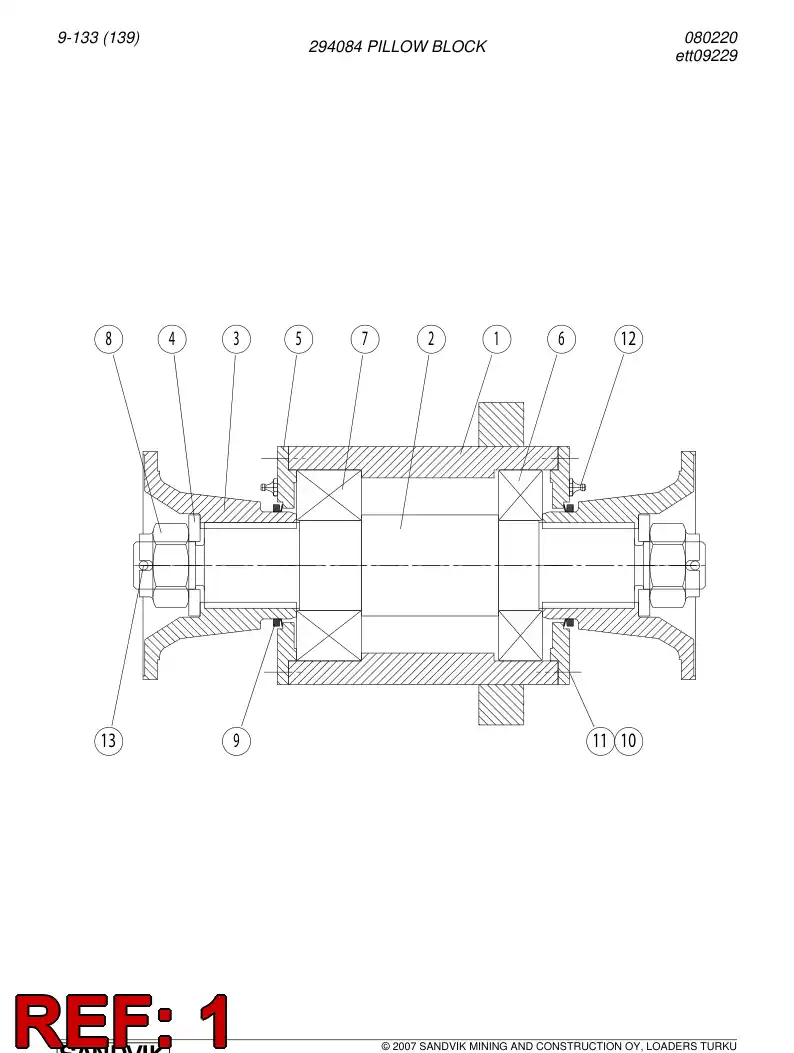 02940830 029 408 30 Bearing housing - Sandvik Technical Drawing