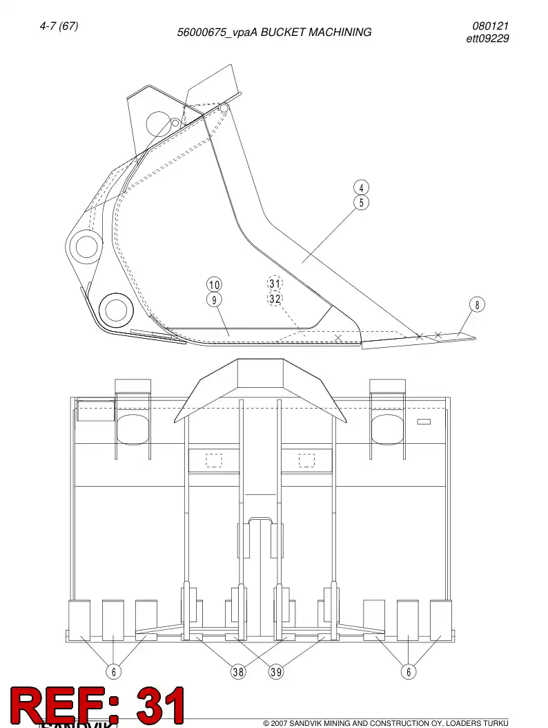 02941750 029 417 50 Elbow support - Sandvik Technical Drawing