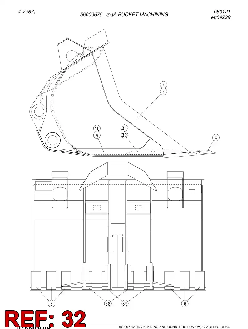 02941760 029 417 60 Elbow support - Sandvik Technical Drawing