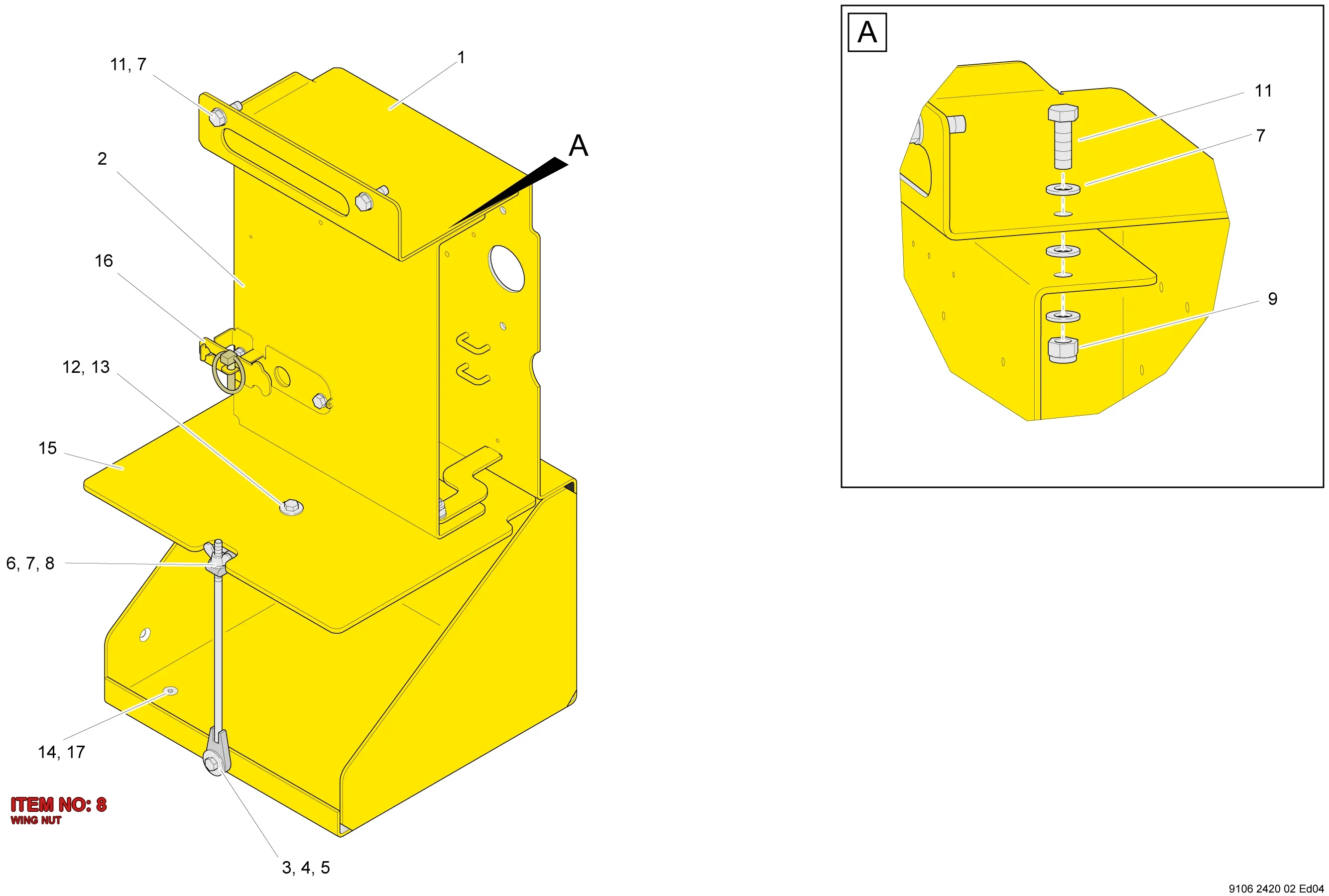 0296 1110 03 WING NUT - Technical Drawing