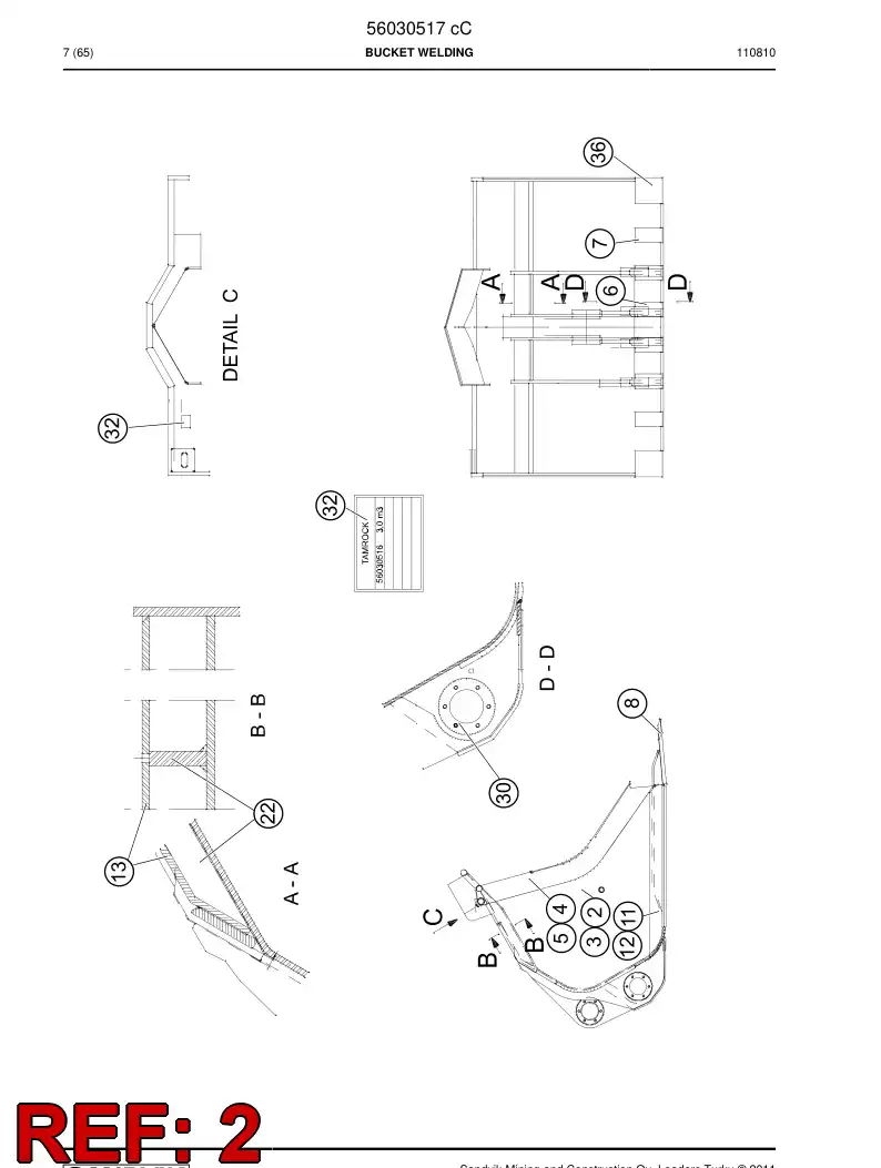 02962360 029 623 60 Side plate - Sandvik Technical Drawing