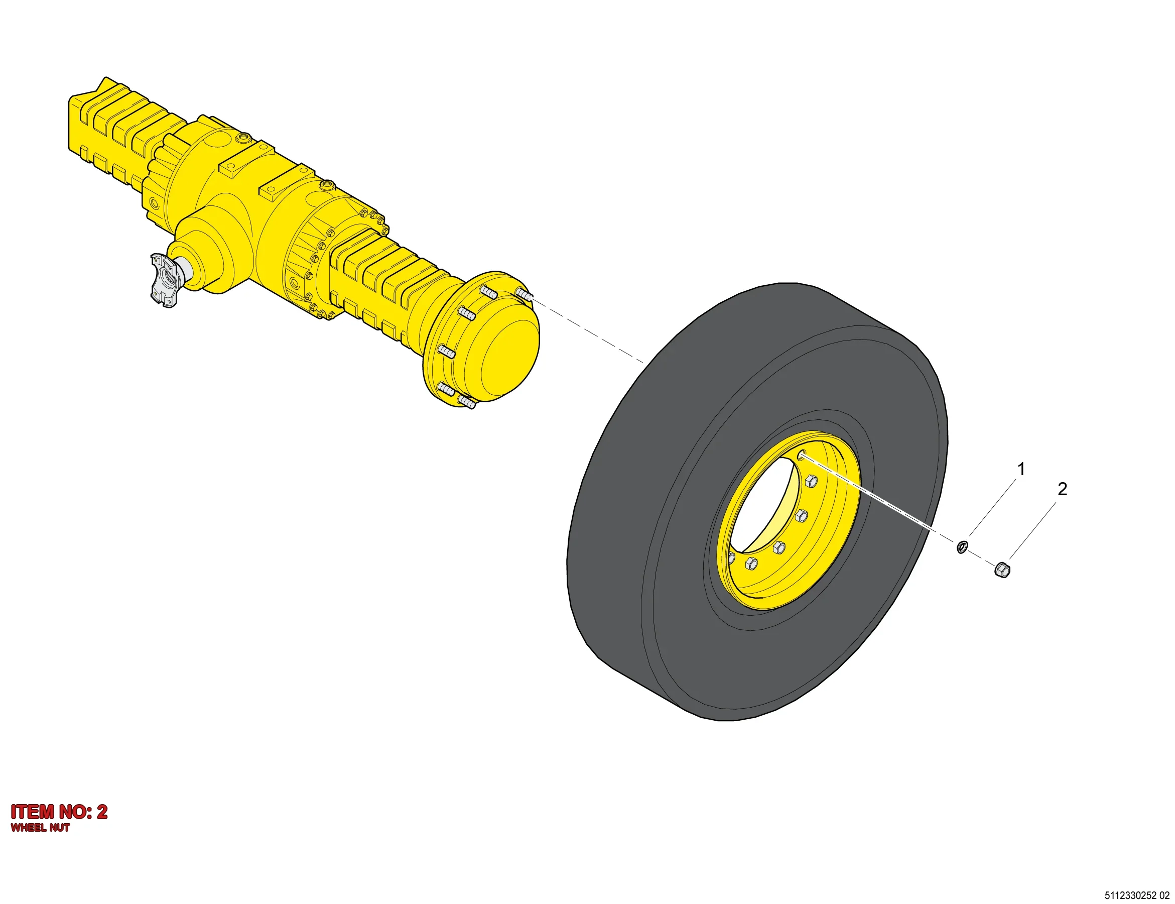 0299 1000 11 WHEEL NUT - Technical Drawing