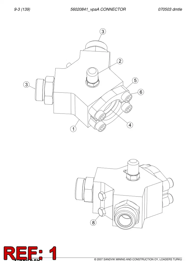 02998240 029 982 40 Connector - Sandvik Technical Drawing