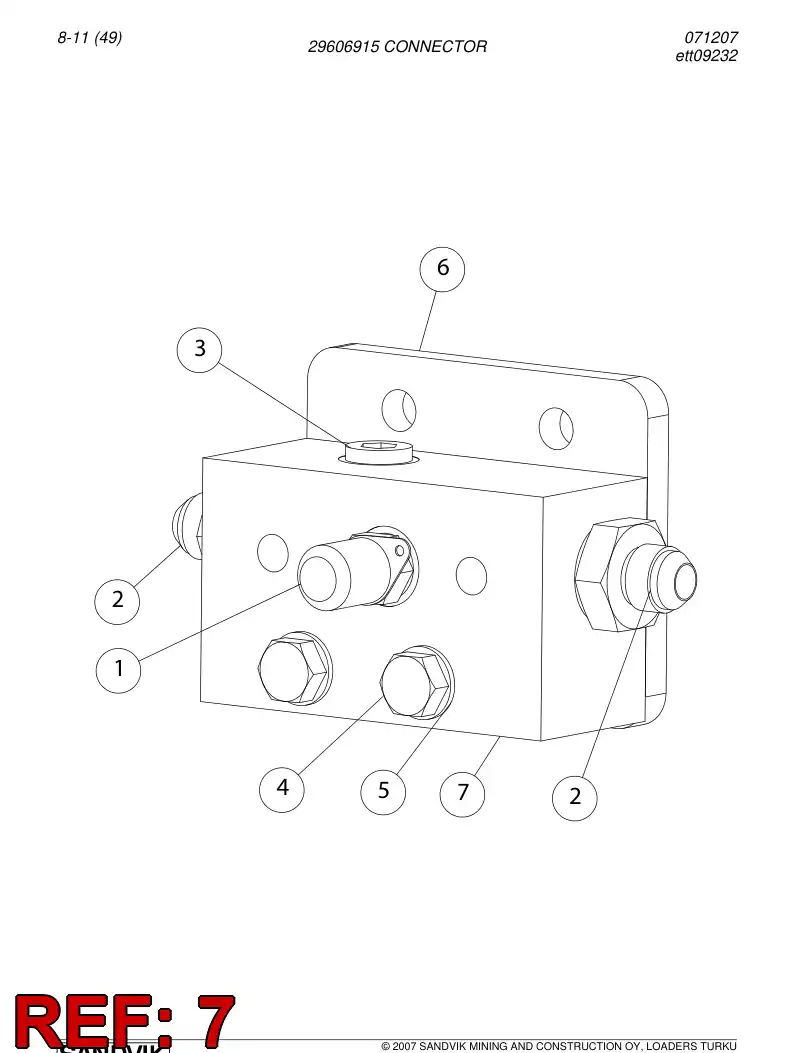 02998280 029 982 80 Connector - Sandvik Technical Drawing