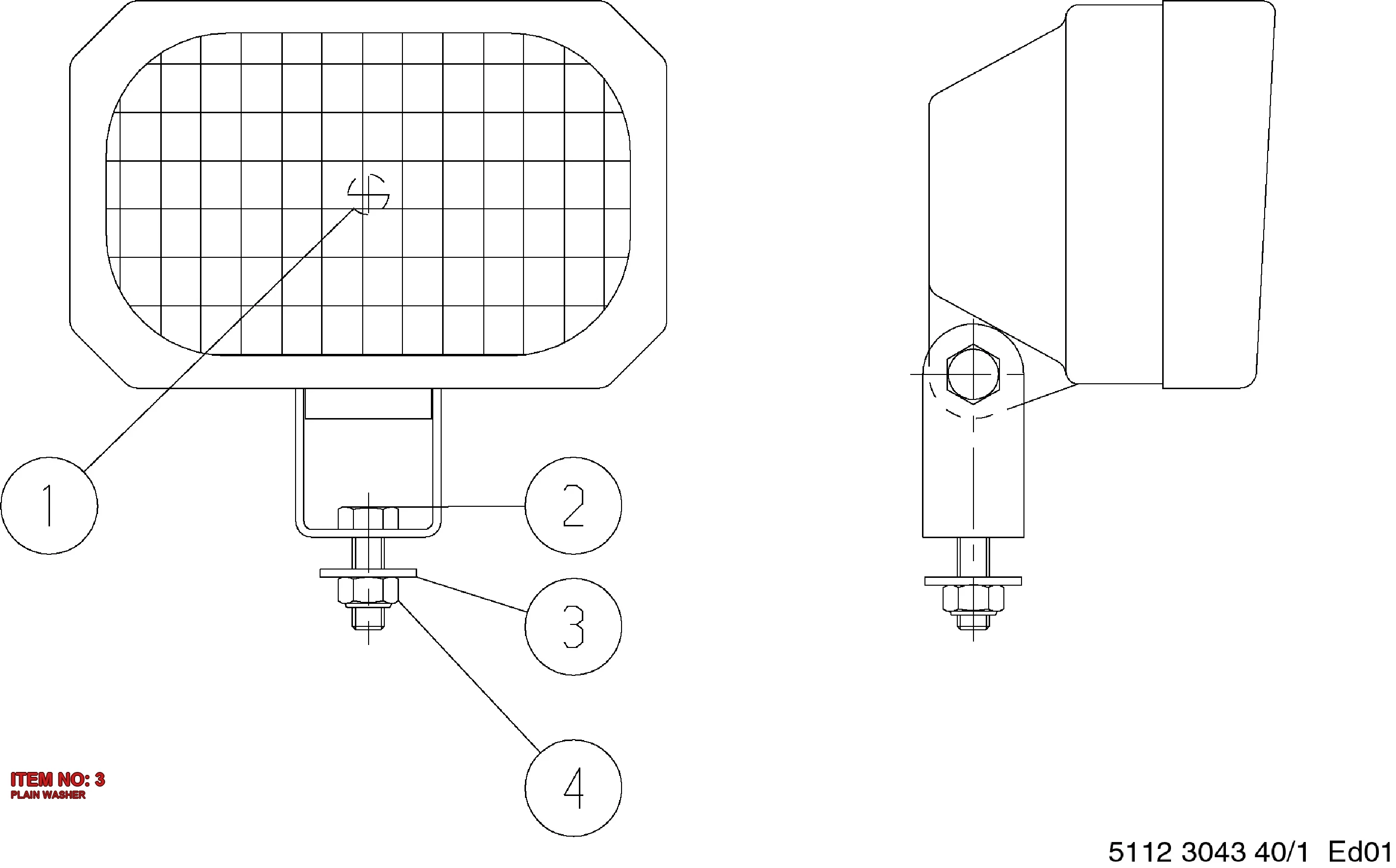 0300 8005 00 PLAIN WASHER - Technical Drawing