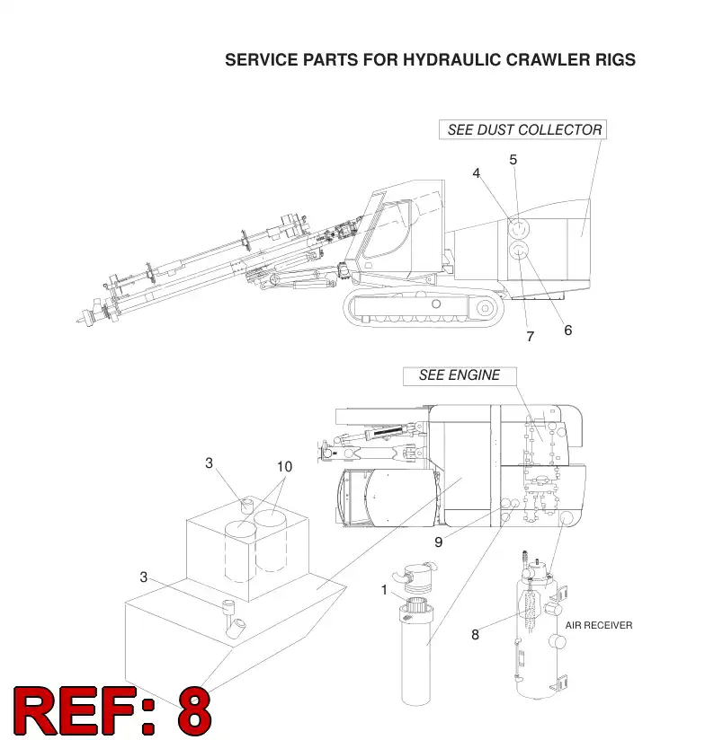 03340028 033 400 28 OIL SEPARATOR - Sandvik Technical Drawing