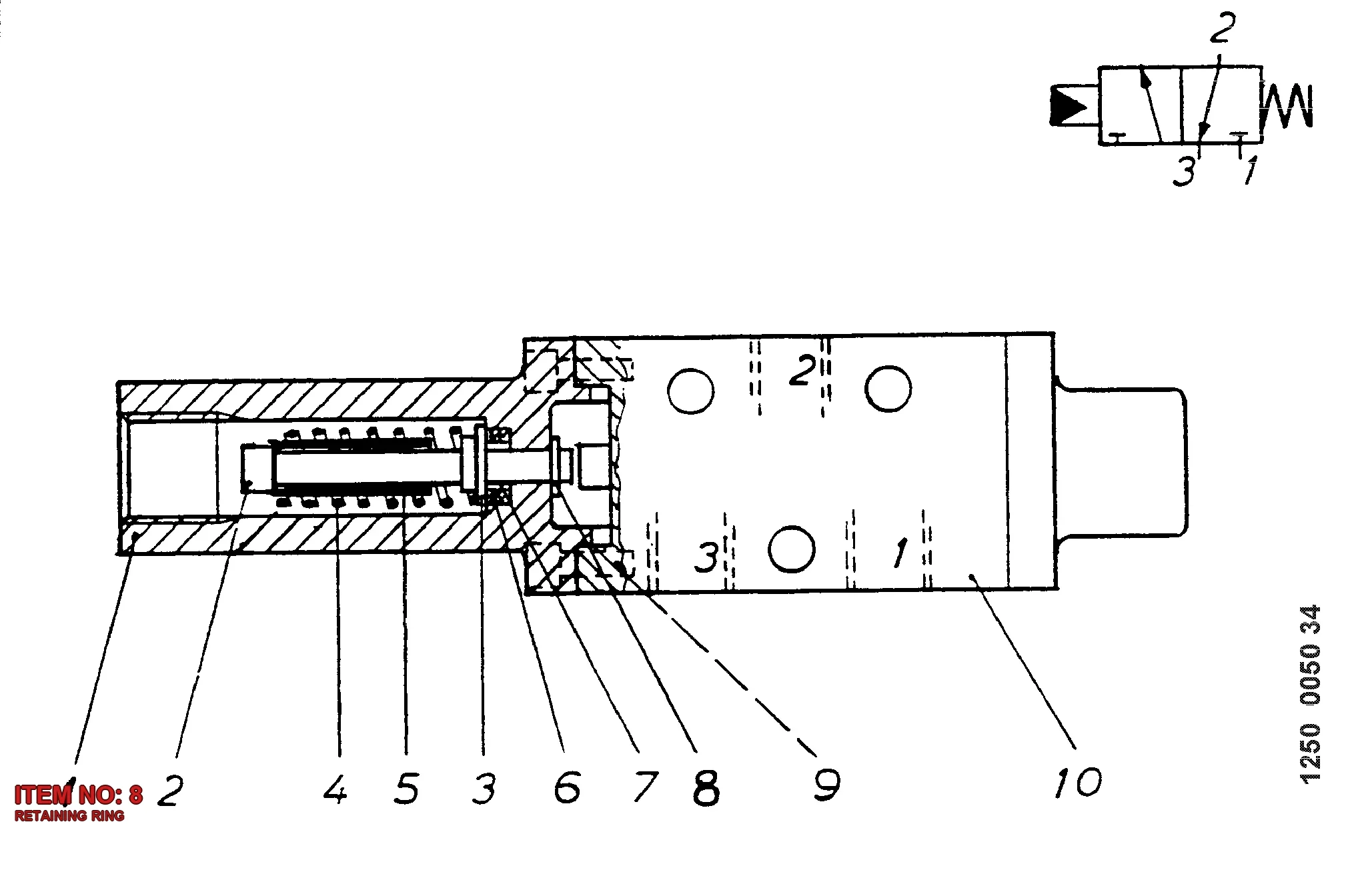0335 3105 00 RETAINING RING - Technical Drawing