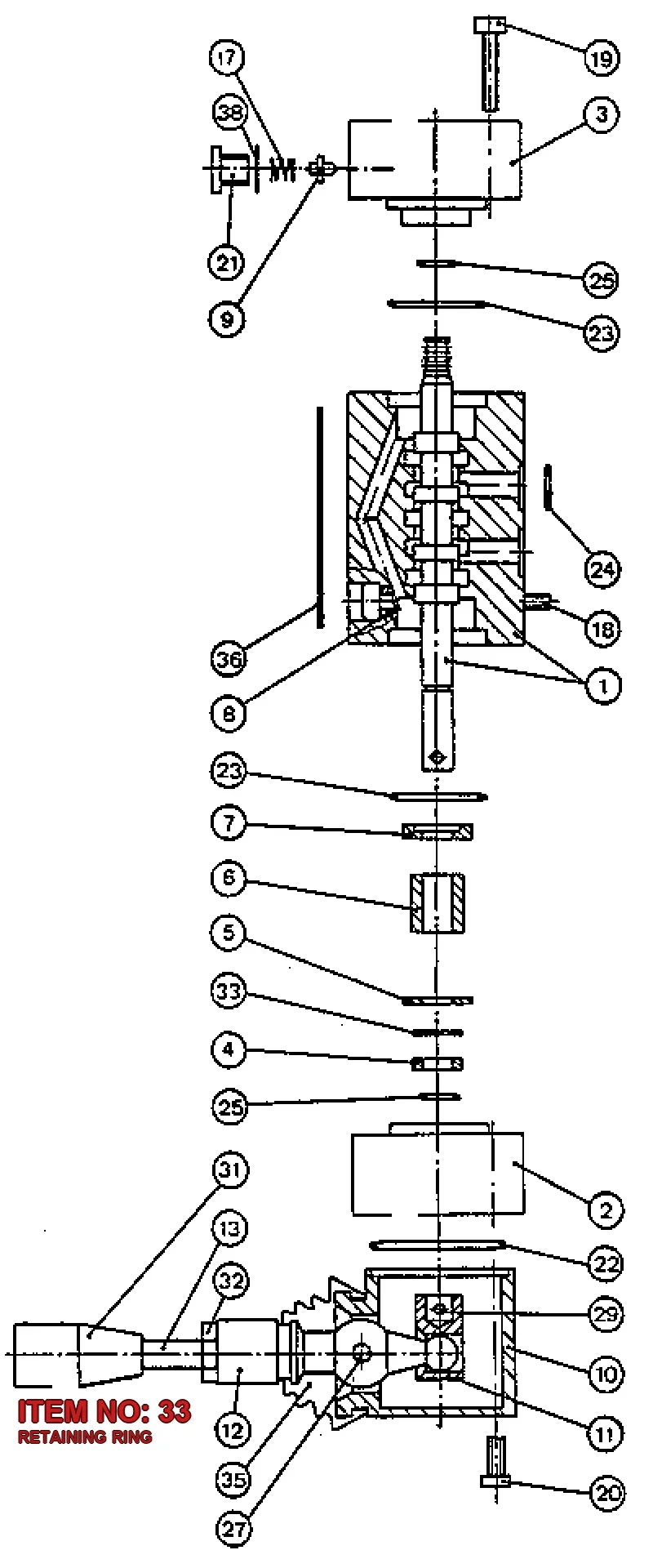 0335 3108 00 RETAINING RING - Technical Drawing