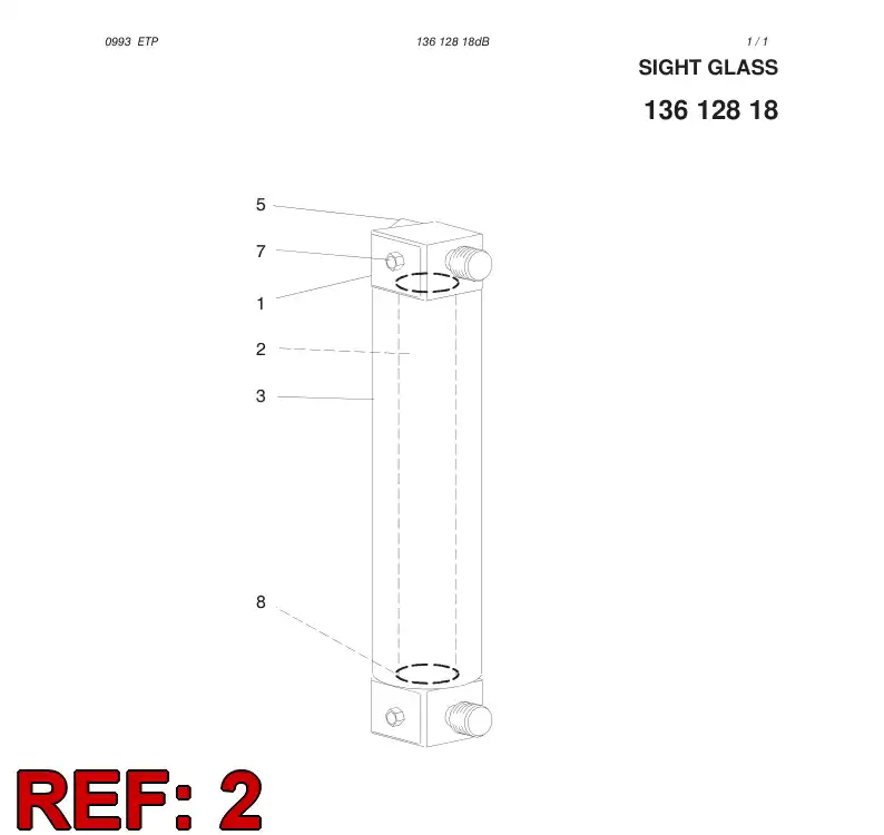 03403598 034 035 98 SIGHT GLASS - Sandvik Technical Drawing