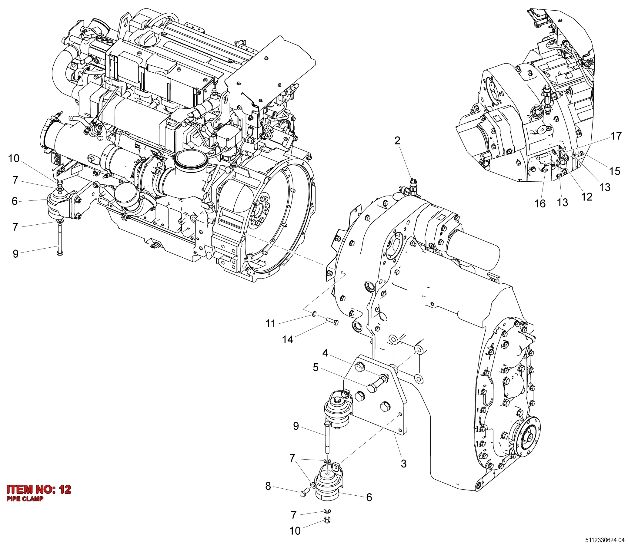 0346 1002 41 PIPE CLAMP - Technical Drawing