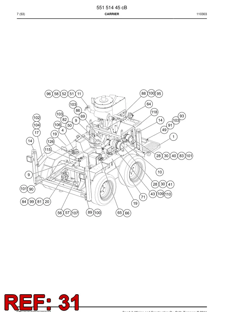 03467591a 034 675 91a OIL SEPARATOR - Sandvik Technical Drawing
