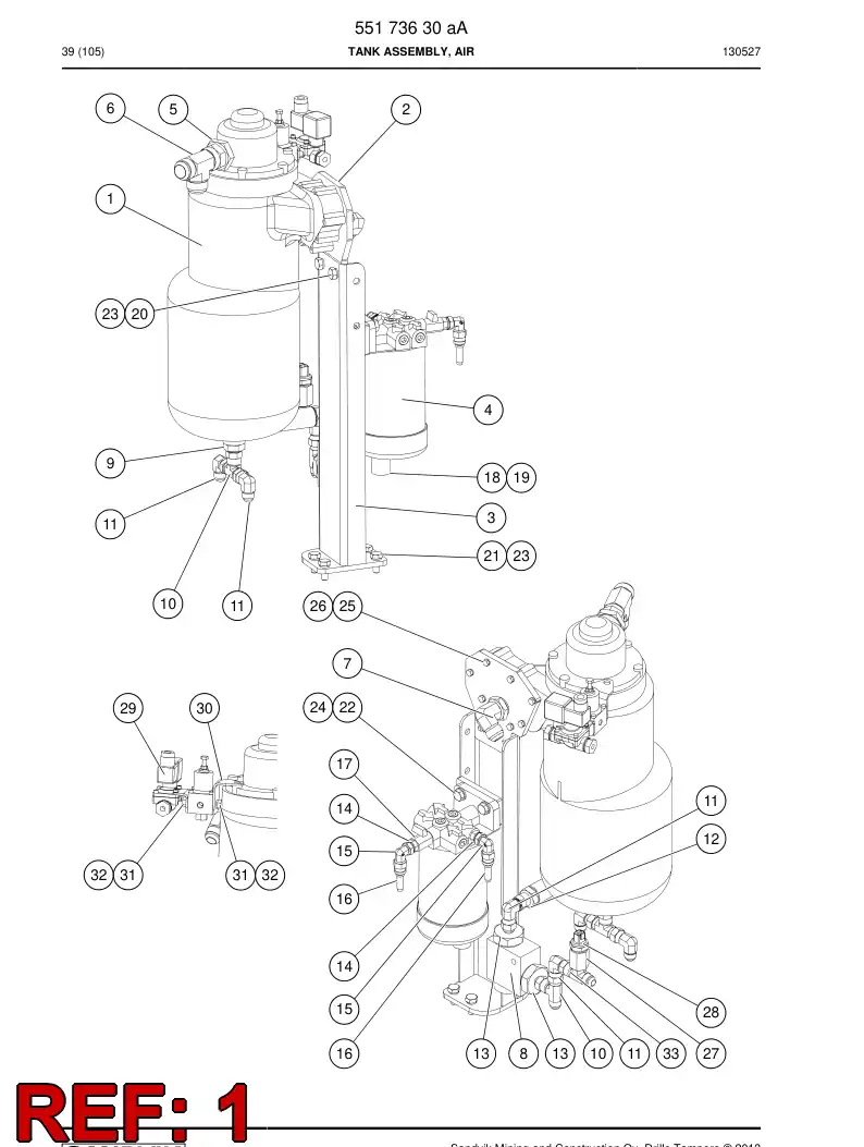03467591b 034 675 91b Oil Seperator - Sandvik Technical Drawing