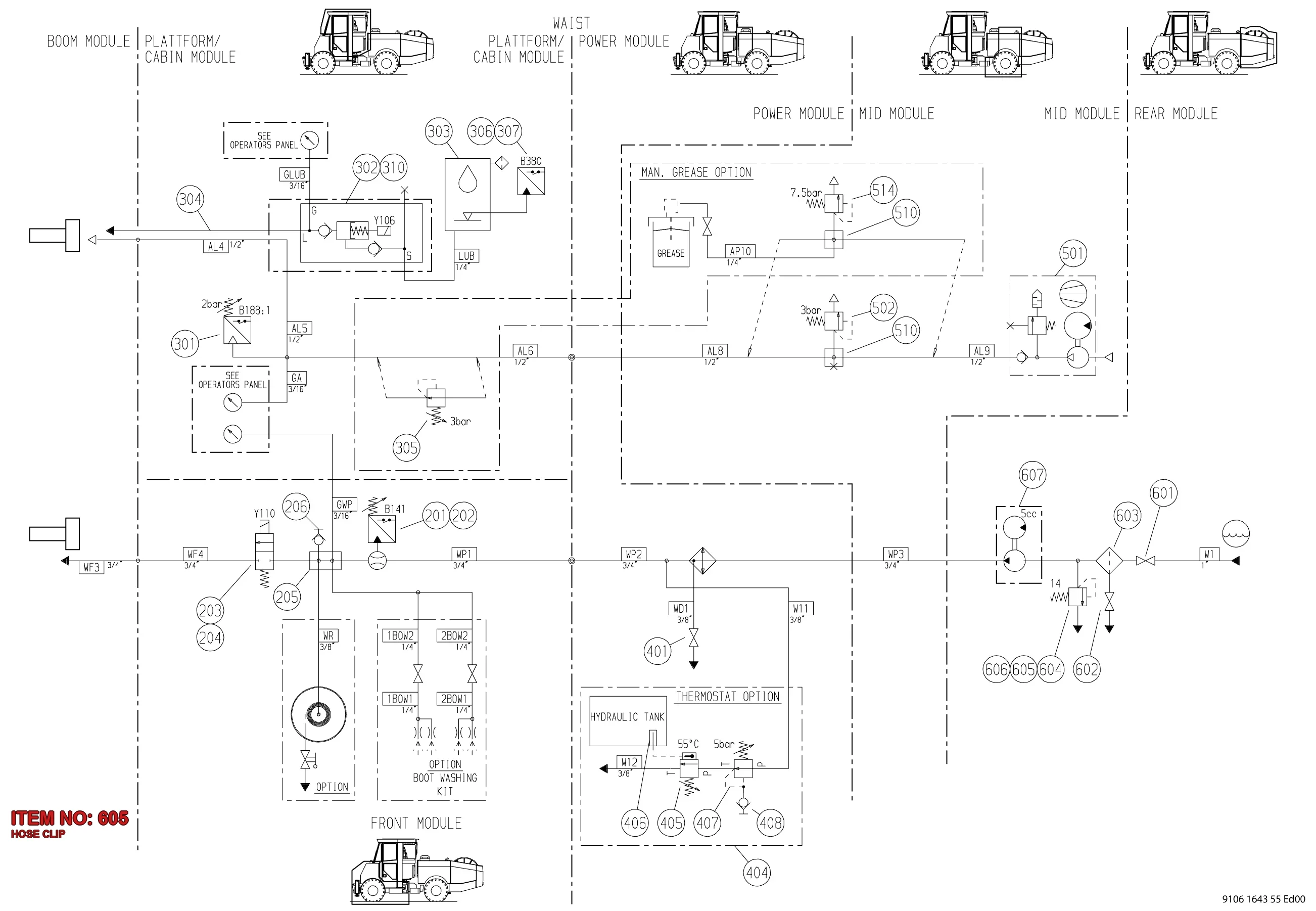 0347 6105 00 HOSE CLIP - Technical Drawing