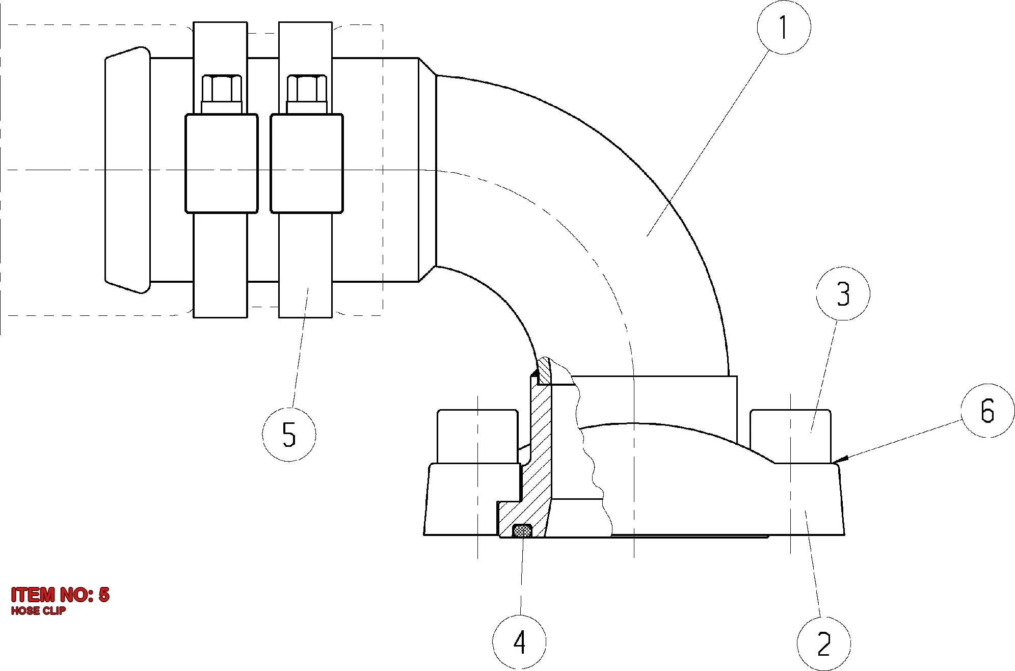 0347 6113 00 HOSE CLIP - Technical Drawing