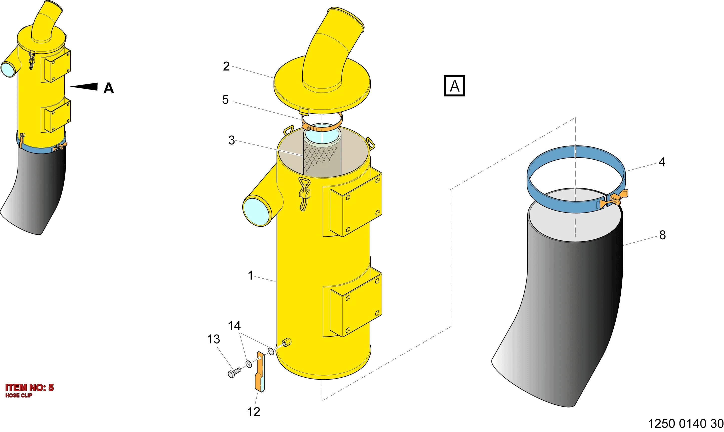 0347 6118 00 HOSE CLIP - Technical Drawing