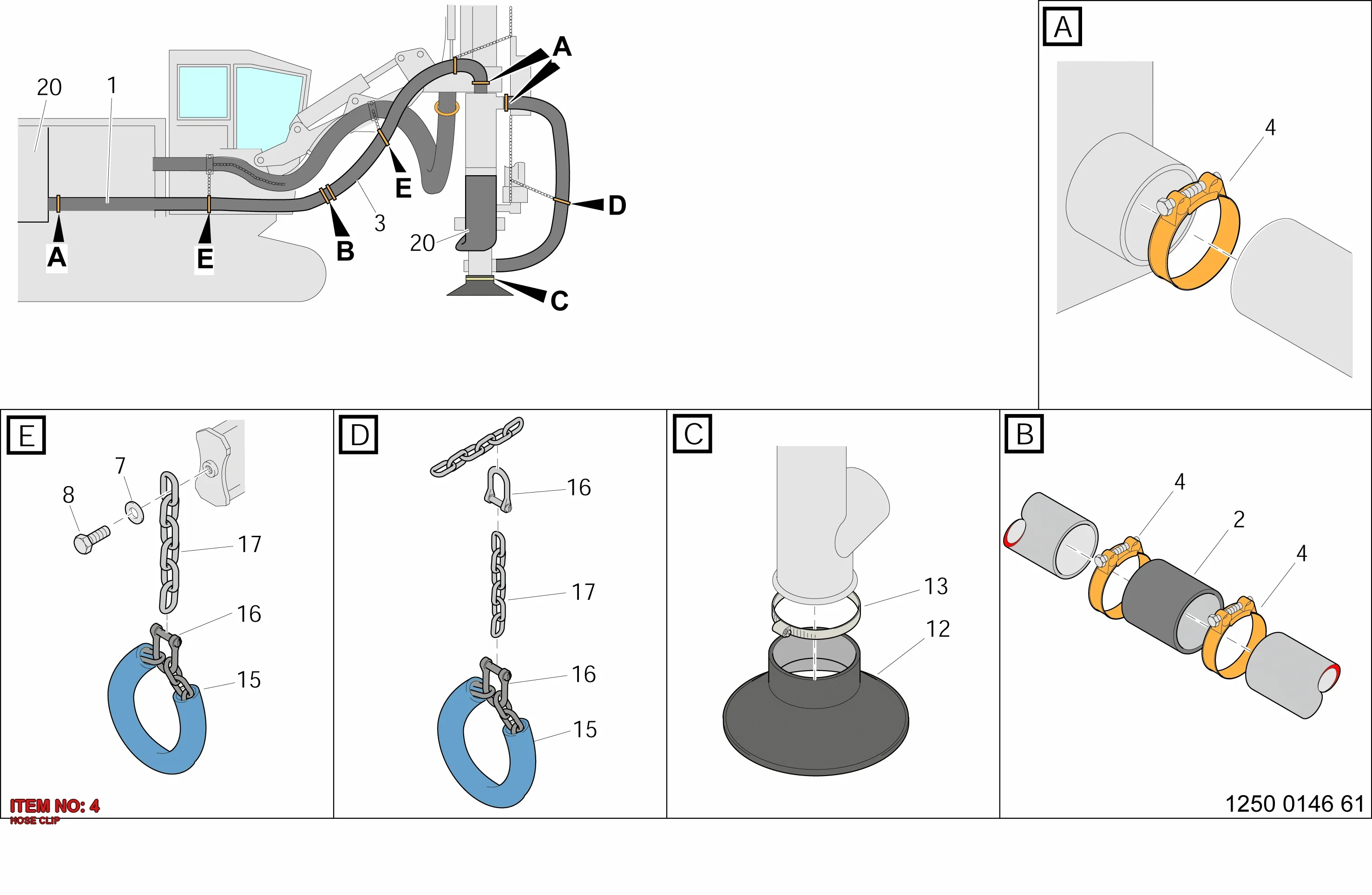 0347 6200 17 HOSE CLIP - Technical Drawing
