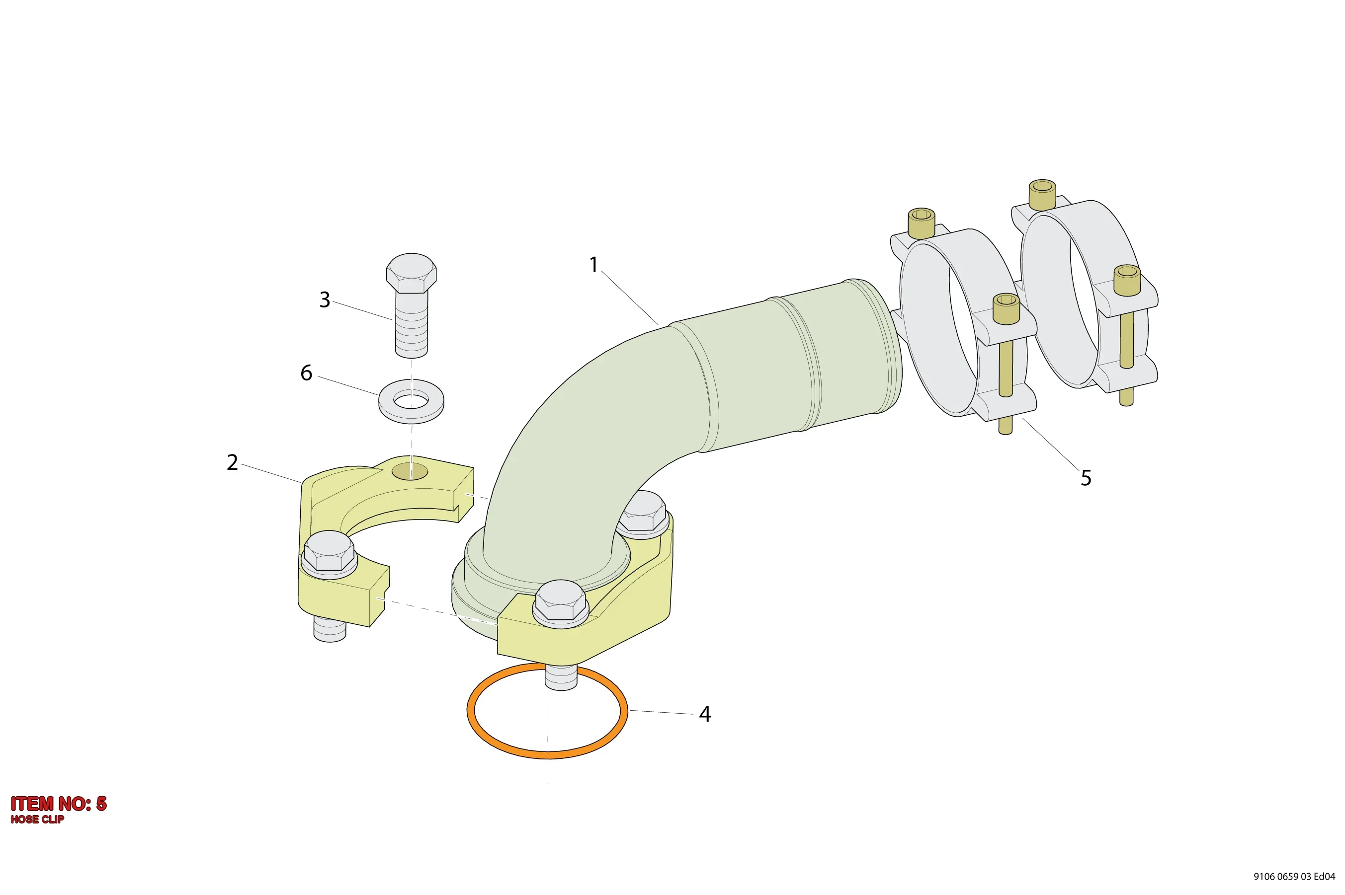 0347 6200 39 HOSE CLIP - Technical Drawing