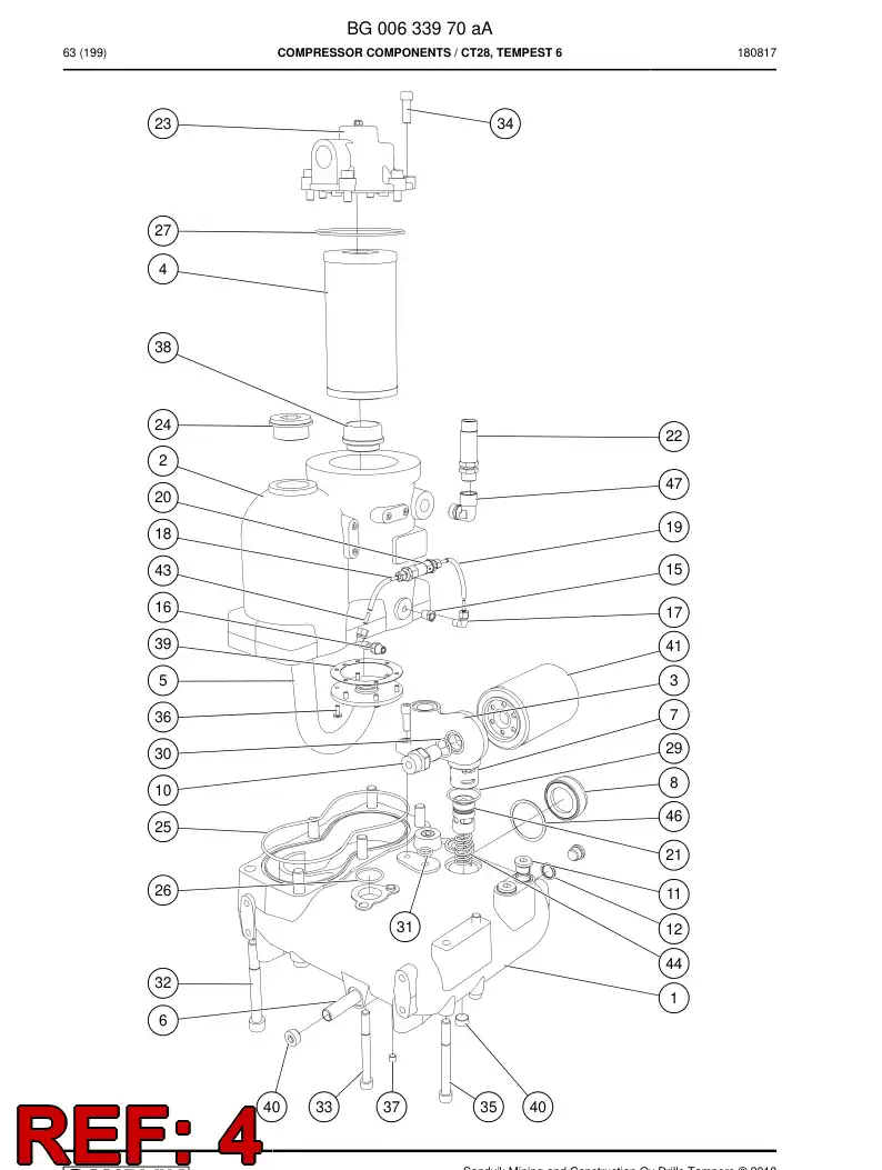03498328a 034 983 28a ELEM. SEPARADOR DE LEO - Sandvik Technical Drawing
