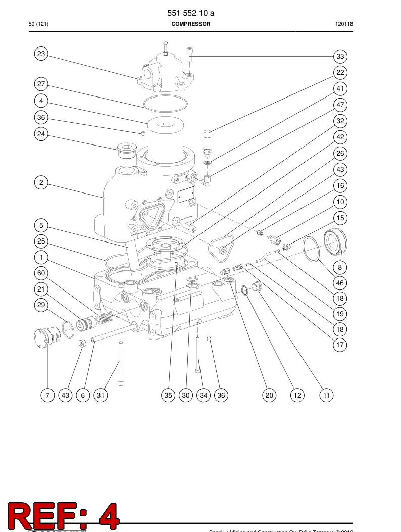 03582228a 035 822 28a Oil separator - Sandvik Technical Drawing