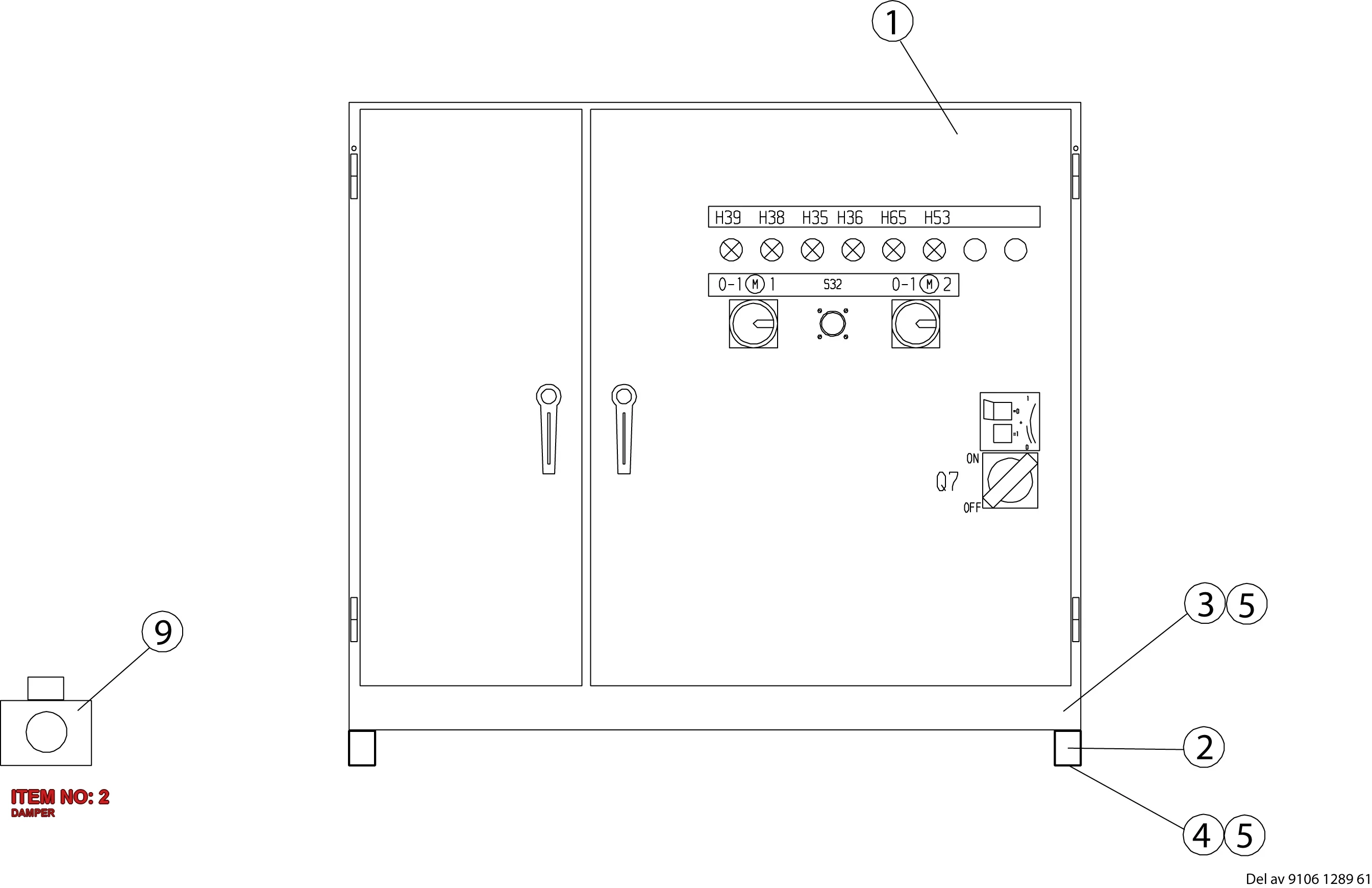 0392 1110 02 DAMPER - Technical Drawing