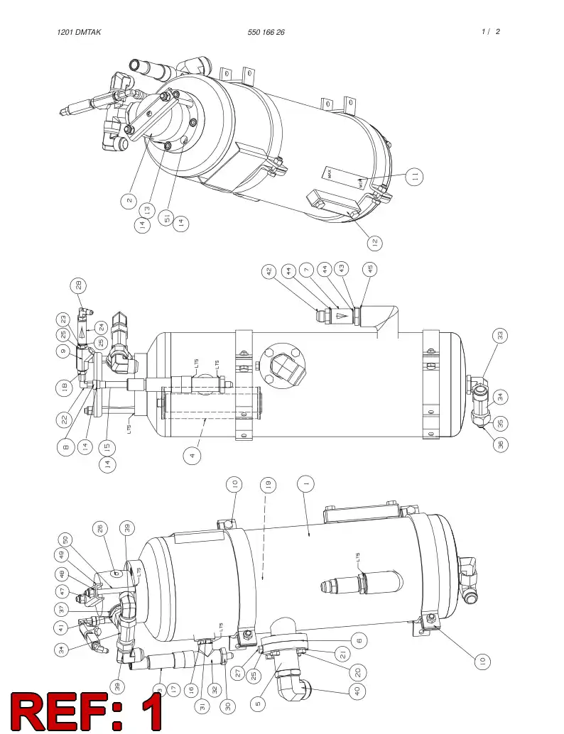 03976018 039 760 18 F2 AIR/OIL RECEIVER - Sandvik Technical Drawing