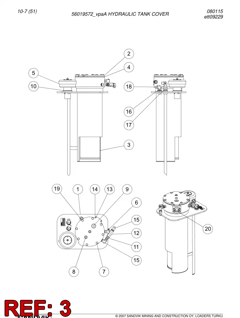 04004086 040 040 86 Seal kit - Sandvik Technical Drawing