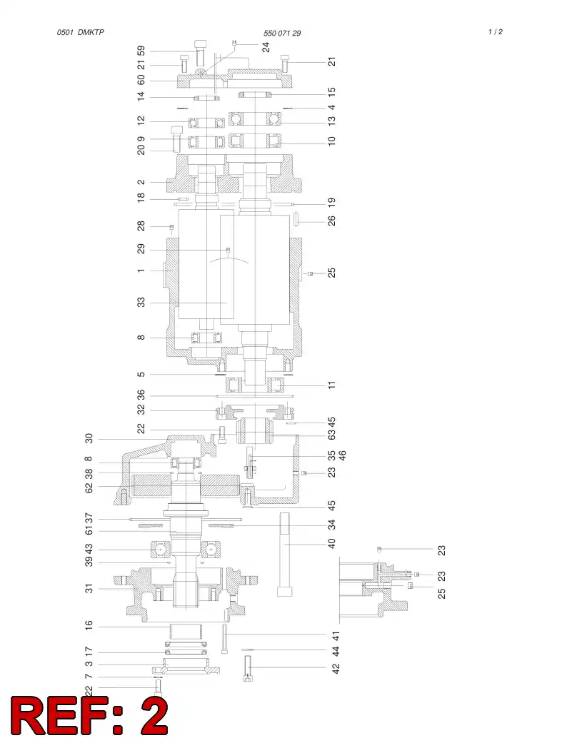04018838 040 188 38 Discharge flange - Sandvik Technical Drawing