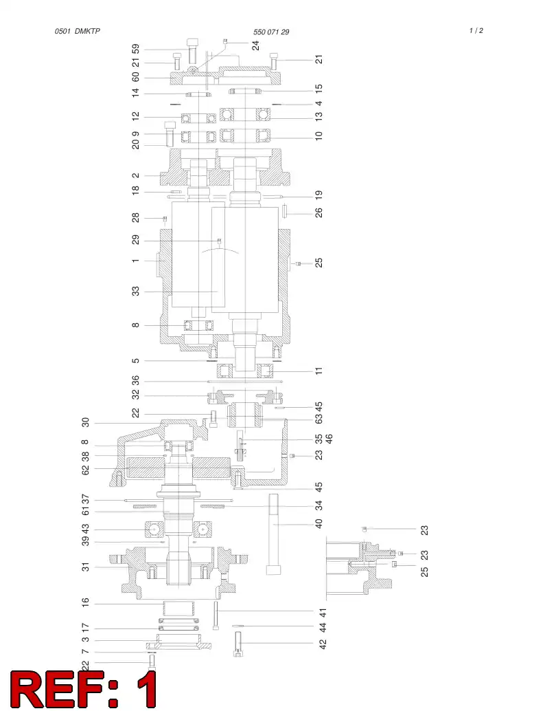 04018968 040 189 68 Rotor casing - Sandvik Technical Drawing