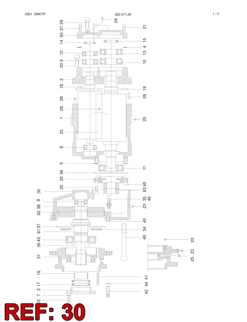 04019978 040 199 78 Gearbox casing - Sandvik Technical Drawing