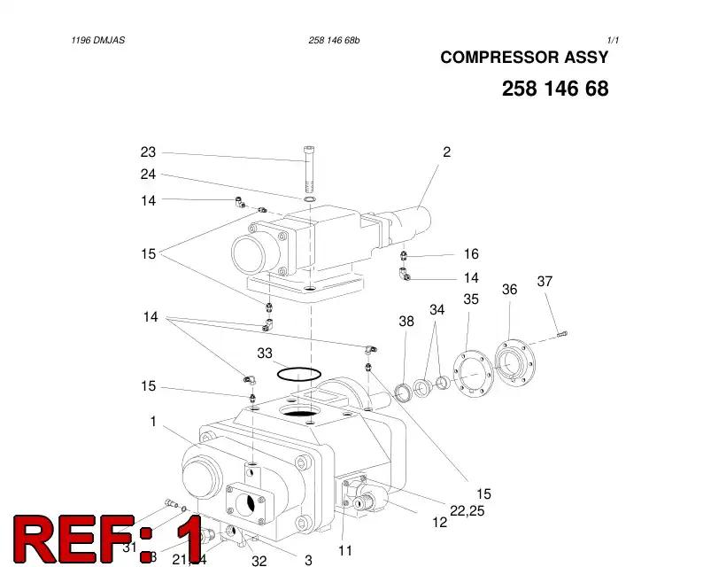 04021082 040 210 82 AIR END ENDURO ASSY - Sandvik Technical Drawing