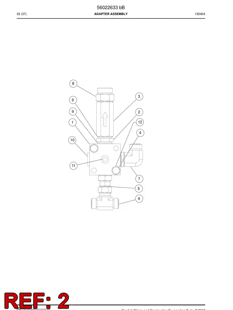 04130009 041 300 09 Adapter (hydraulic) - Sandvik Technical Drawing