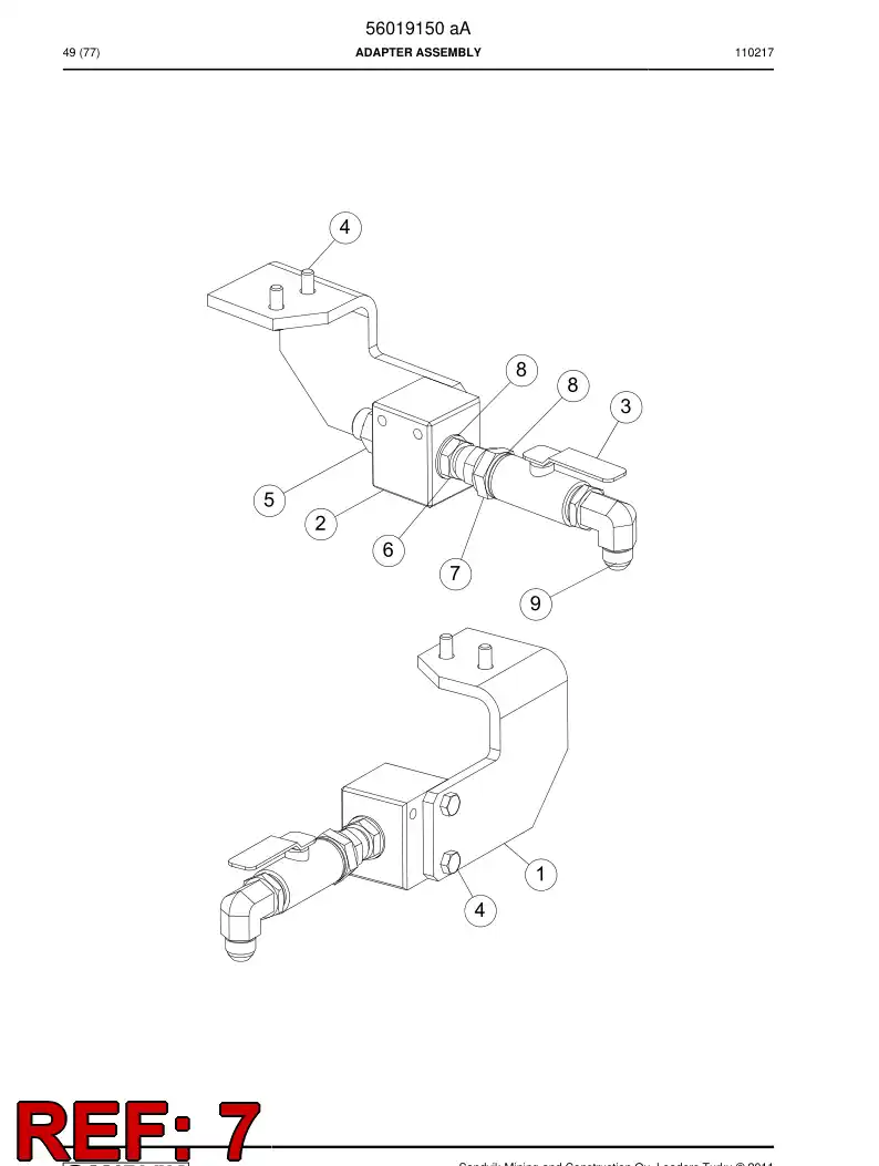 04130011 041 300 11 Adapter (hydraulic) - Sandvik Technical Drawing