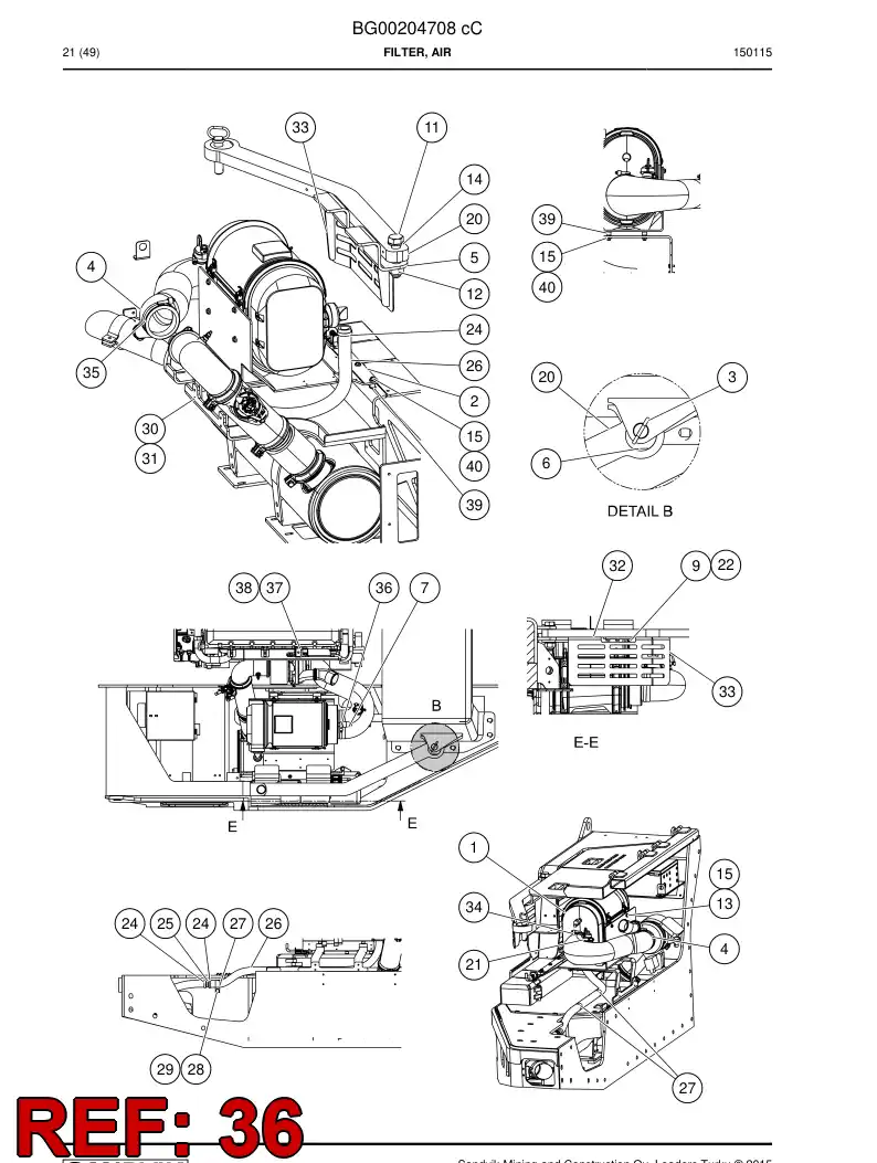 04130147 041 301 47 Adapter, Hydraulic - Sandvik Technical Drawing
