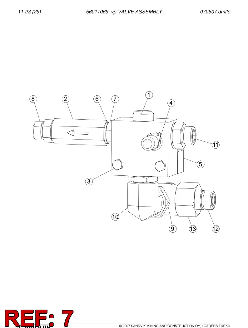 04130151 041 301 51 Adapter (hydraulic) - Sandvik Technical Drawing