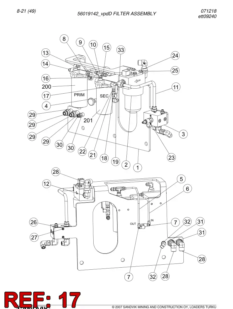 04135306 041 353 06 Adapter (hydraulic) - Sandvik Technical Drawing