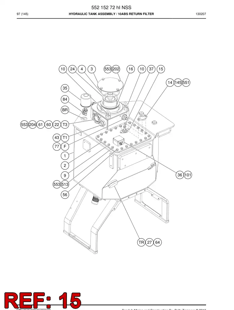 04145238b 041 452 38b Gasket - Sandvik Technical Drawing