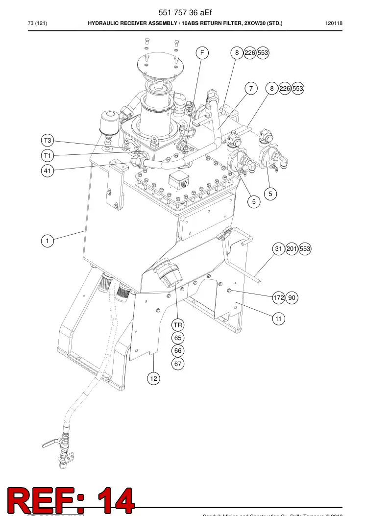 04178378a 041 783 78a Plate, Mounting - Sandvik Technical Drawing