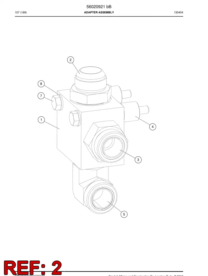 04180321 041 803 21 Adapter (hydraulic) - Sandvik Technical Drawing