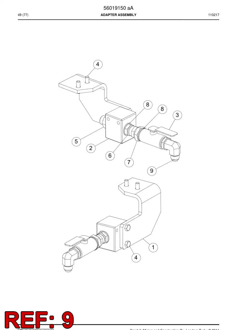 04180410 041 804 10 Adapter, Elbow - Sandvik Technical Drawing