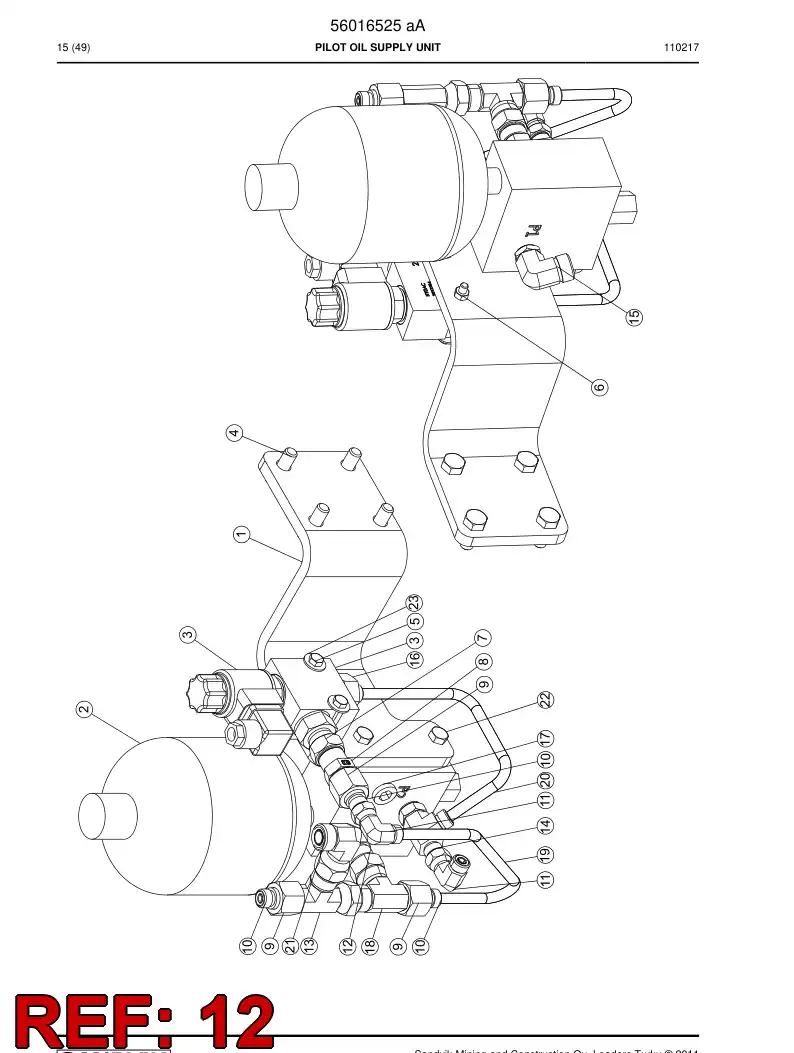 04182214 041 822 14 Adapter (hydraulic) - Sandvik Technical Drawing