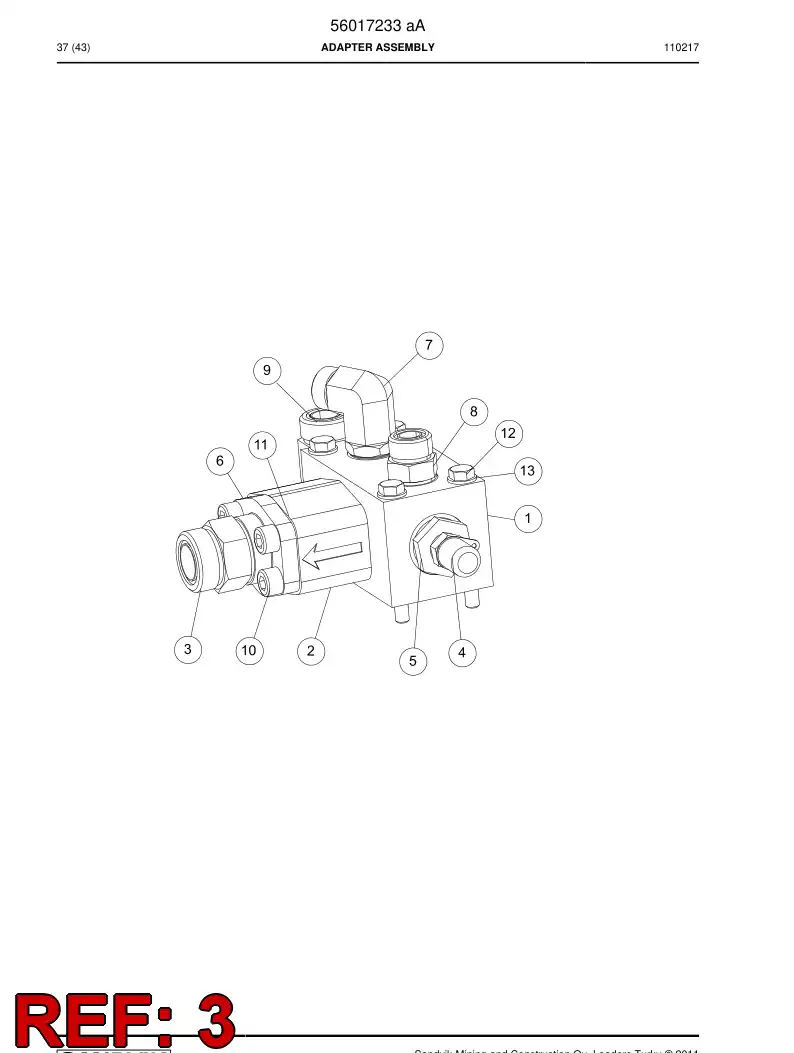 04182262 041 822 62 Adapter (hydraulic) - Sandvik Technical Drawing