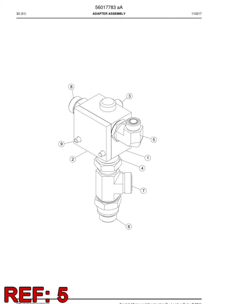 04182423 041 824 23 Adapter, Elbow - Sandvik Technical Drawing