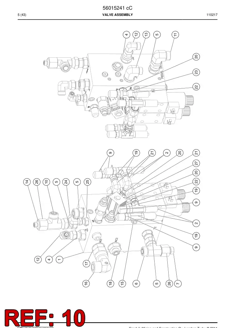 04182688 041 826 88 Adapter, Tee - Sandvik Technical Drawing
