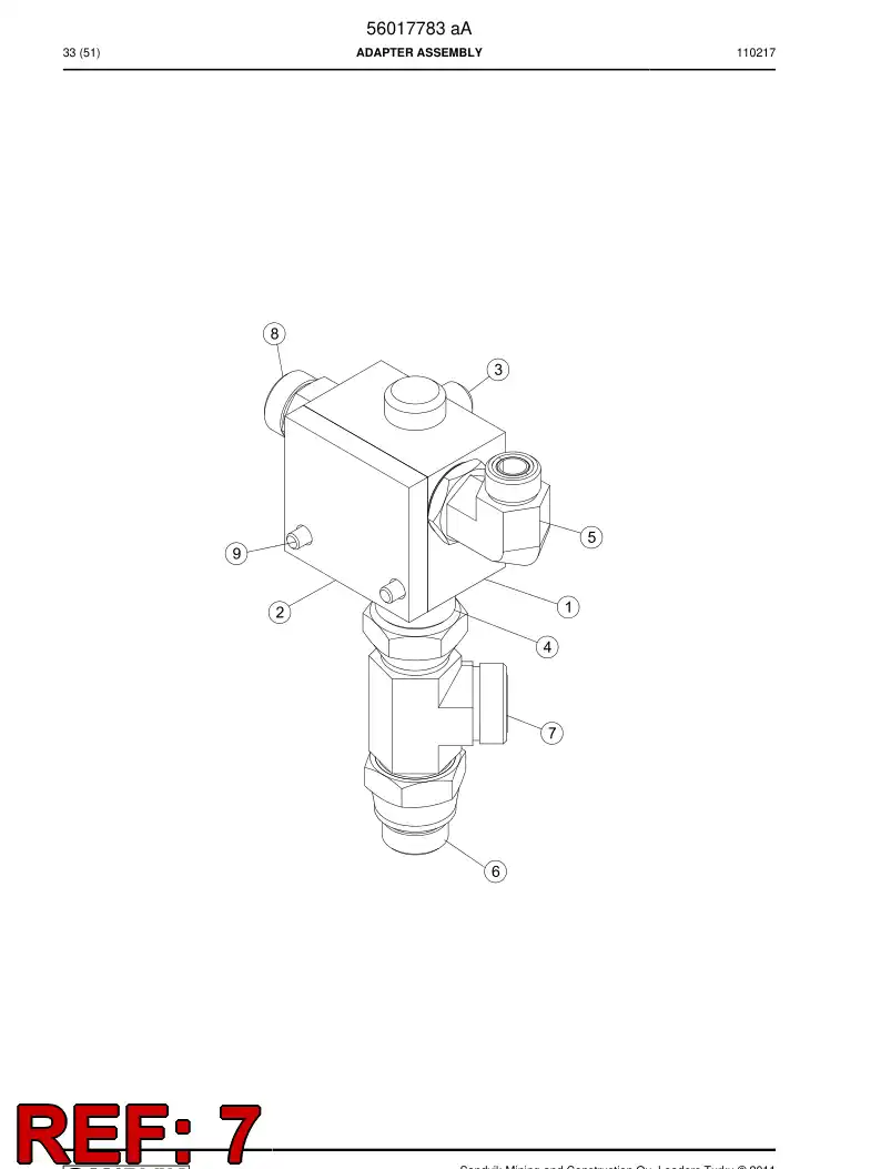 04182690 041 826 90 Adapter, Tee - Sandvik Technical Drawing