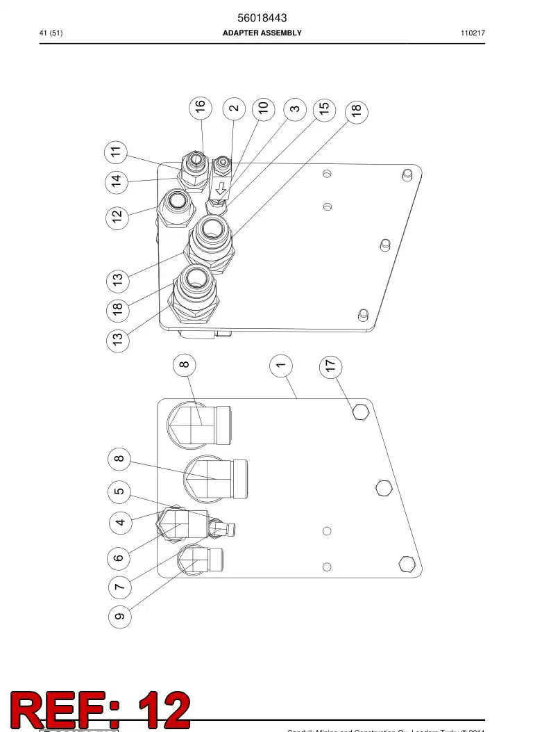 04182829 041 828 29 Nut - Sandvik Technical Drawing